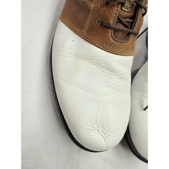 FOOTJOY CONTOUR SERIES
MEN'S 11 WIDE GOLF SHOES 542446
BROWN~WHITE LEATHER - Picture 5 of 12